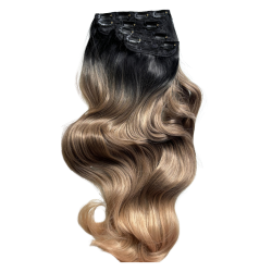 Extensiones de Cabello Clip On Clon Natural Humano 26" ...