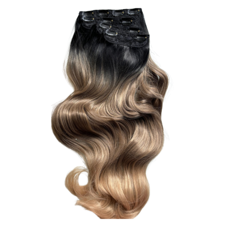 Extensiones de Cabello Clip On Clon Natural Humano 26" ...